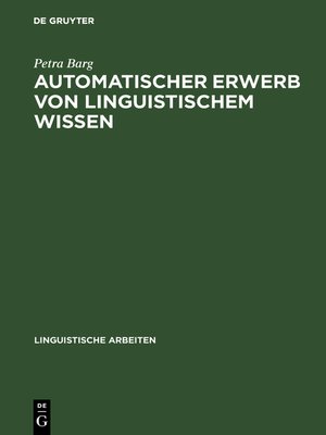 cover image of Automatischer Erwerb von linguistischem Wissen